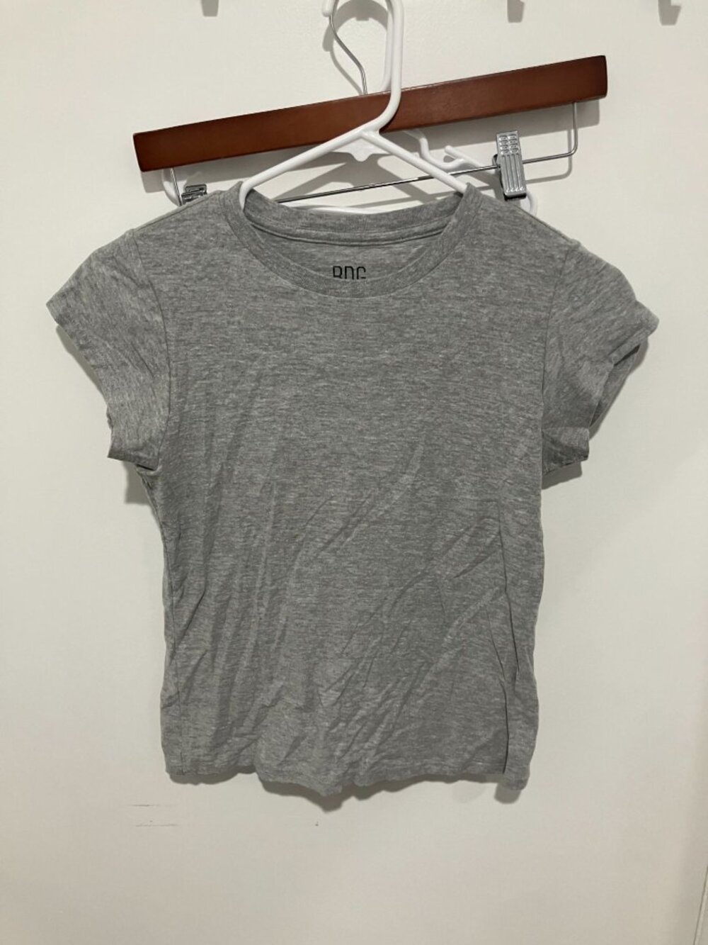 BDG Urban Outfitters Gray Basic Crew Neck Short Sleeve Crop Tee XS